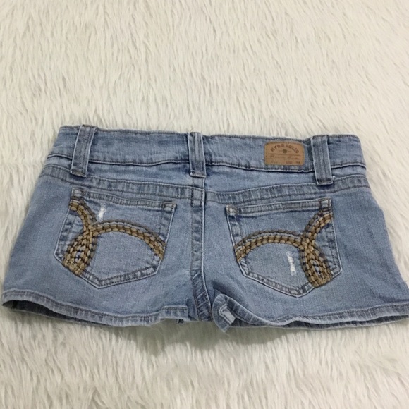 Hydraulic denim super low metro distressed jean shorts size 7/8 - Picture 6 of 7